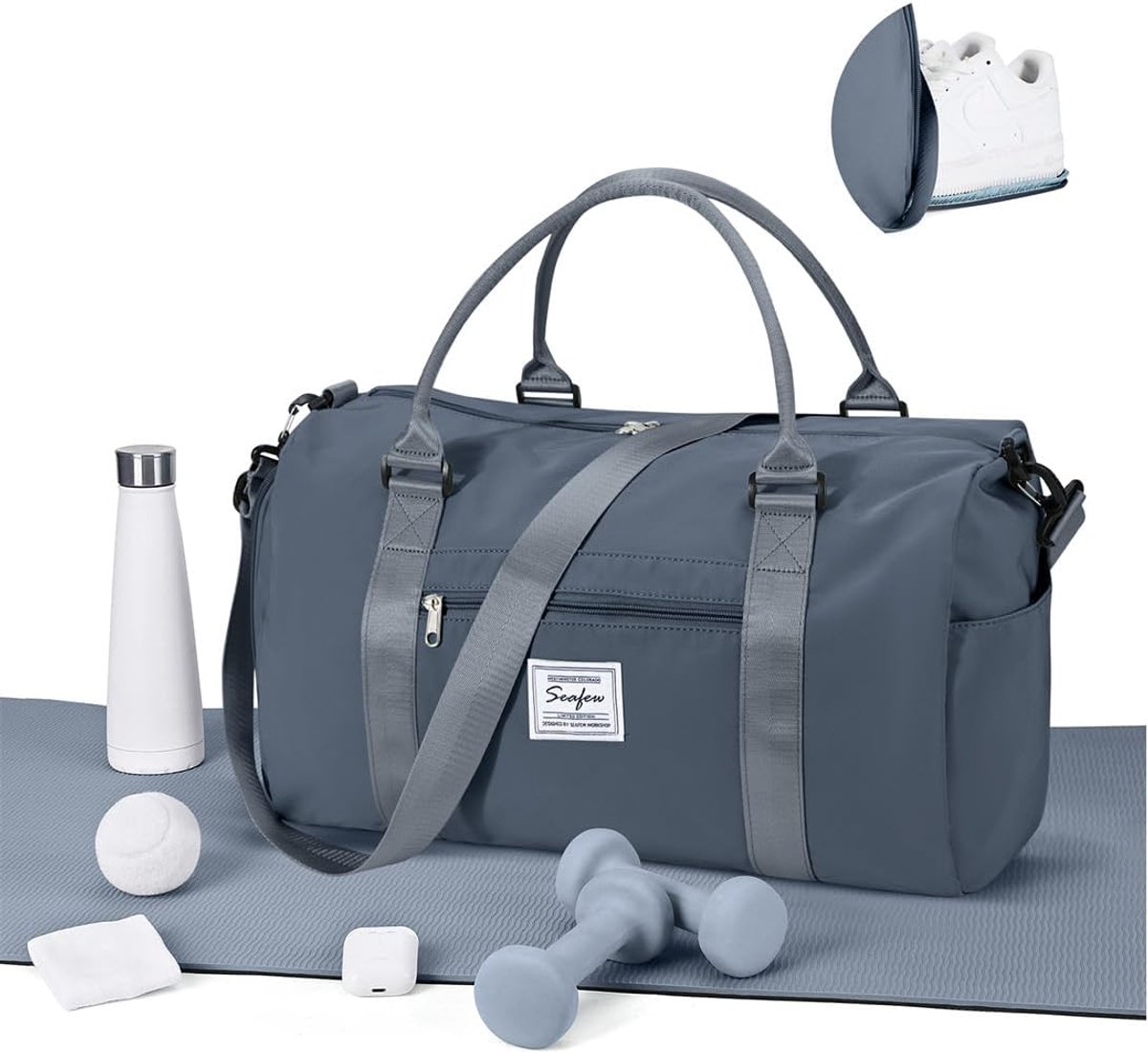 WEPLAN Sporttas Dames Heren Sporttassen met Schoenenvak Reistas Trainingstas Fitness Tas voor Gym Sport Bag Women - ShopVlot