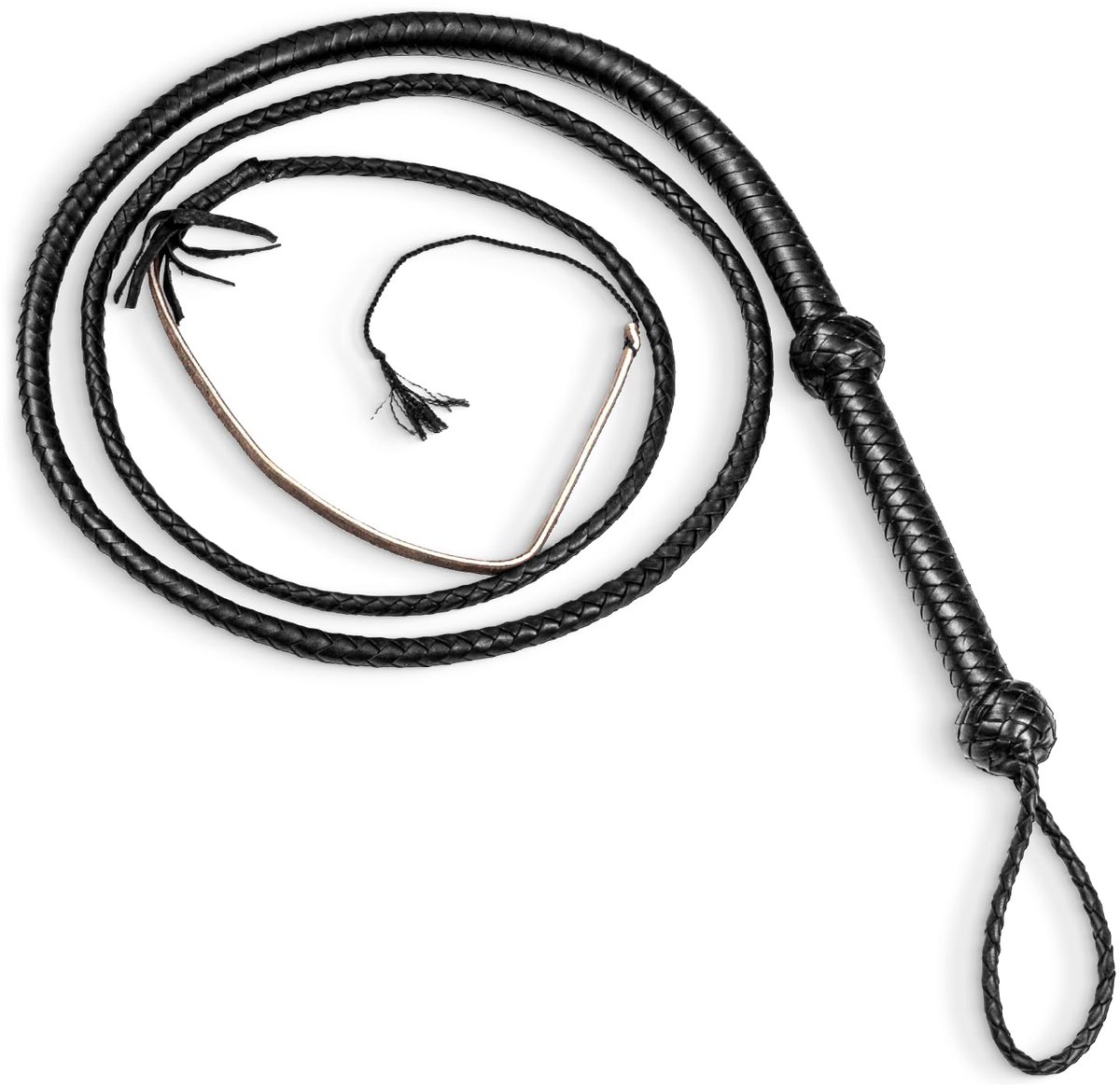 SnelShoppen - Indiana Jones Stijl Bull Zweep 6 Voet 8 Vlechten Echte Koe Verbergen Lederen Bullwhip Zwart voor Avontuurlijke Feesten en Buitenactivite