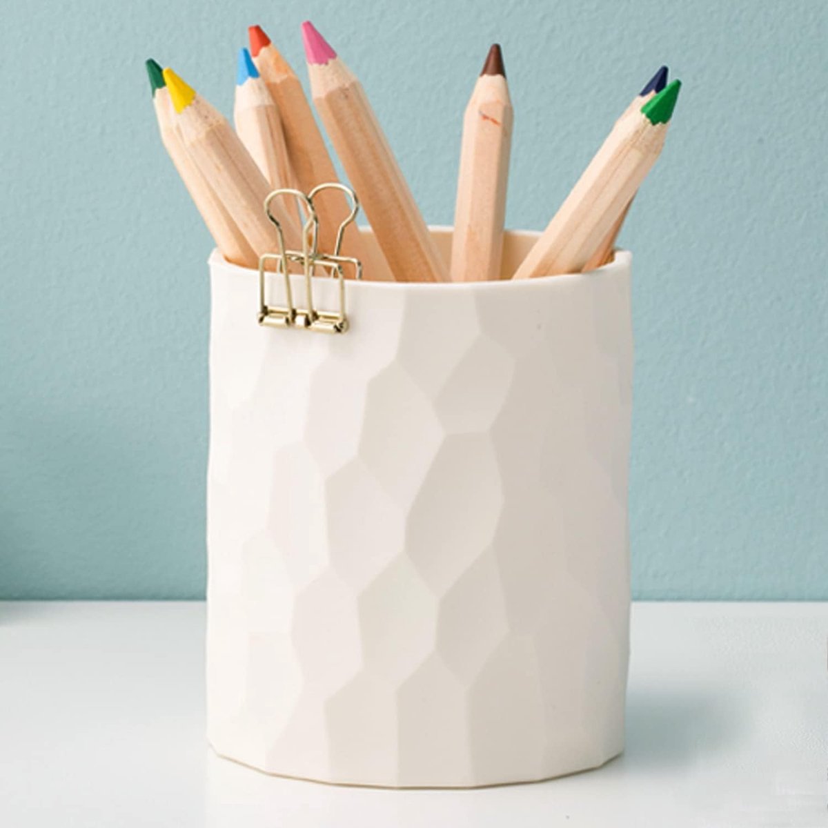 SnelShoppen - Penhouder, pennenkoker, pennenbox, pennenhouder voor bureau, Scandinavische stijl, waterdichte siliconen, make-upkwastenhouder, kantoora
