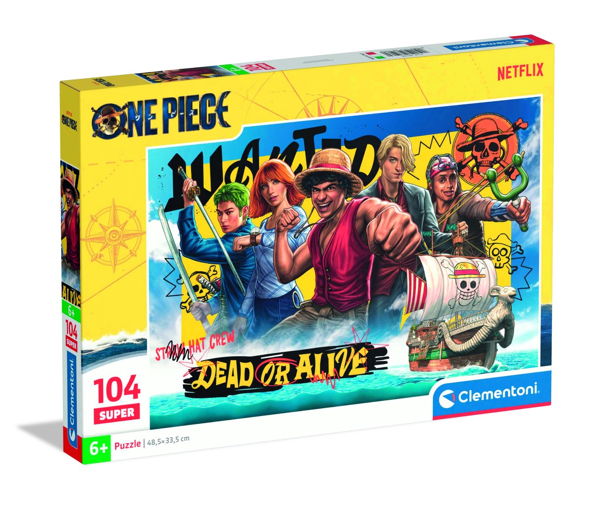 Clementoni One Piece Puzzel 104 Stukjes - Netflix Anime Legpuzzel Spellen - Educatief Speelgoed voor Kinderen, Meisjes en Jongens vanaf 6 Jaar