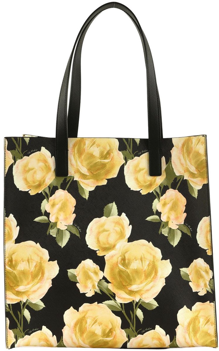 Ted Baker schoudertas Teracon Floral Print Large Icon Bag Black zwart