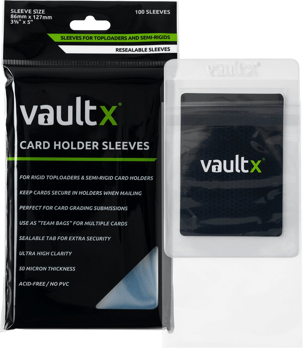 Vault X Kaartenhouderhoezen, Sleeves voor Toploaders en Semi-Rigides - Speelkaartsleeve - 100 Stuks