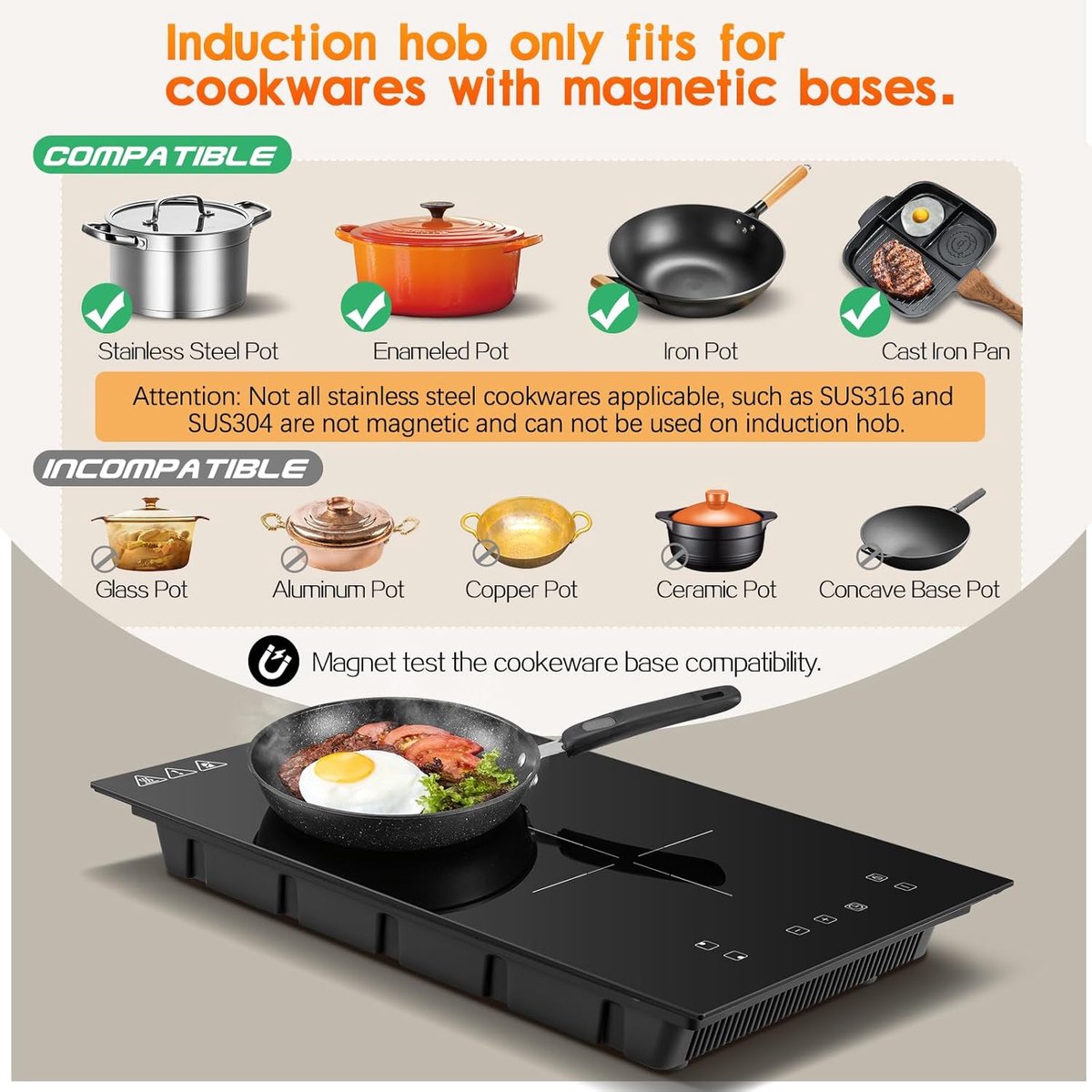 Inductie Kookplaat - Elektrisch Fornuis - Snel Koken - Touch Control - 30 cm - Zwart