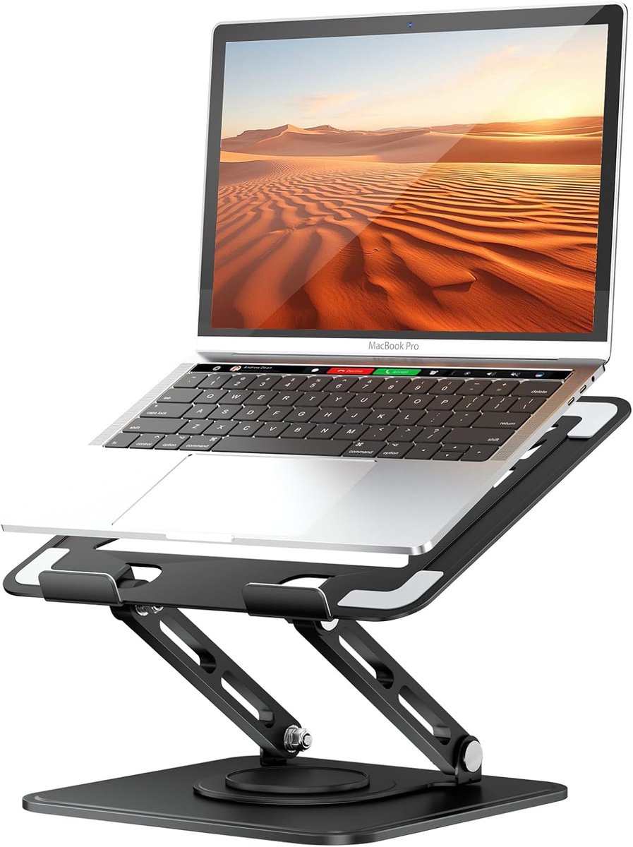 SnelShoppen - Verstelbare Laptopstandaard voor Bureau met 360° Draaibare Voet, Ergonomische Laptopverhoging voor MacBook Pro, Air en Laptops van 10-15
