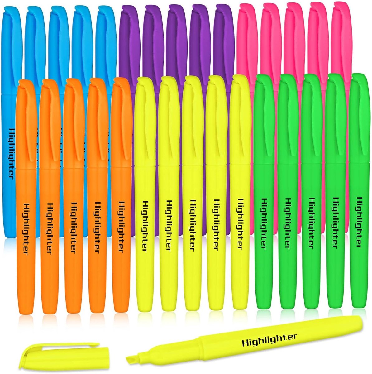Highlighters 30 Stuks - Chisel Tip - Non-Droog Bescherming - Ideaal voor Kantoorwerk - ShopVlot