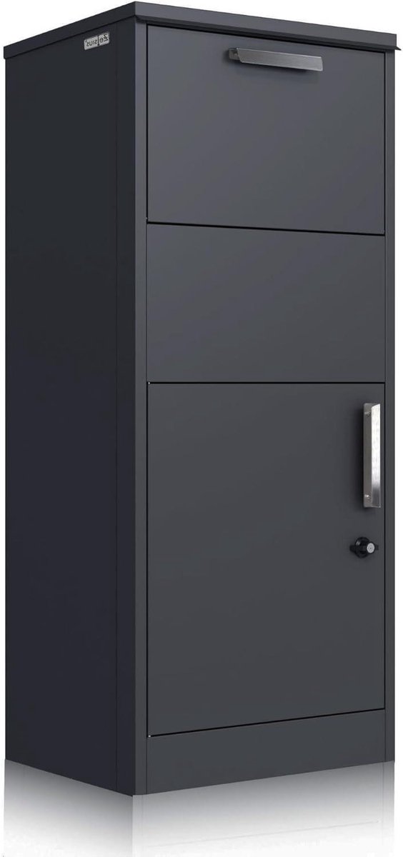 Pakketbrievenbus - Pakketbox brievenbus - Veilig post ontvangen - Geïntegreerde terughaalblokkering - 125 x 57 x 20 cm - Antraciet