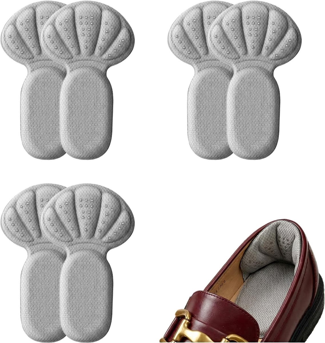 Zachte traagschuim hielkussens, zelfklevende antislip hielgrepen, herbruikbare bescherming voor losse schoenen - 3 paar voor optimaal comfort