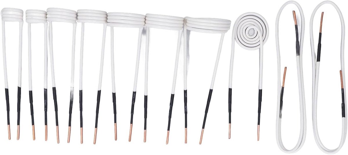 10 Stuks Inductieverwarmerspoelen met Messing Kern, Elektrische Warmte-inductiespoelset voor Roestverwijdering en Warmtebehandeling
