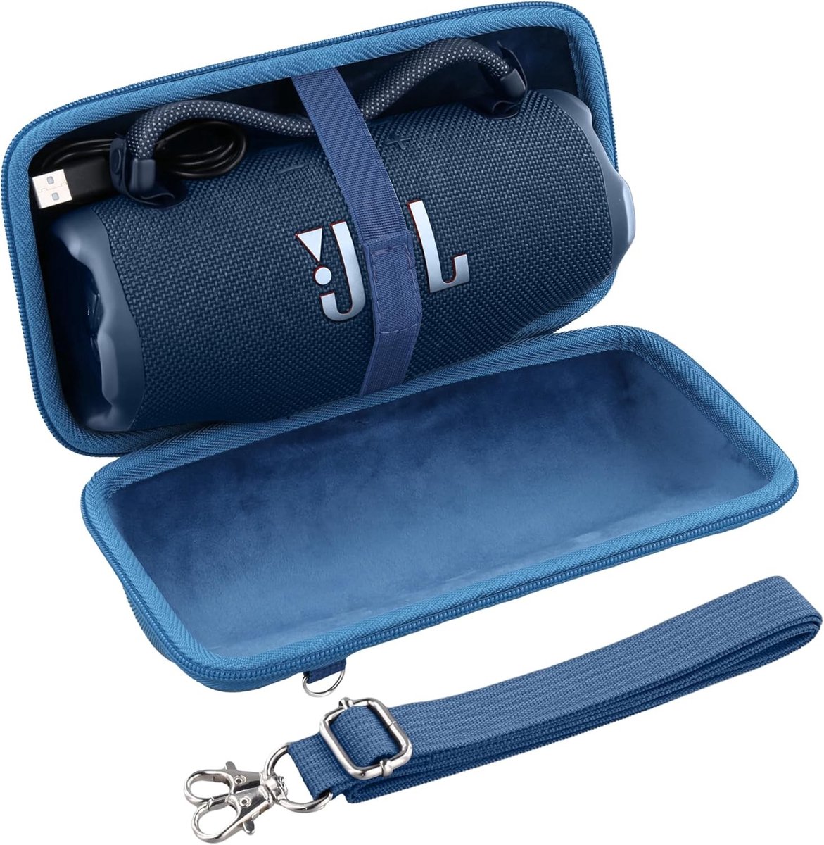 Draagbare Hardcase voor Bluetooth Speaker met Schouderband - Bescherming en Transport (Blauw)