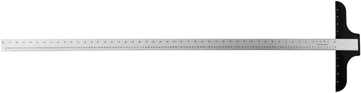Aluminium T-liniaal - Tekenhulp - Nauwkeurig Tekenen - Geëxtrudeerd Aluminium - 122 cm - Zilver