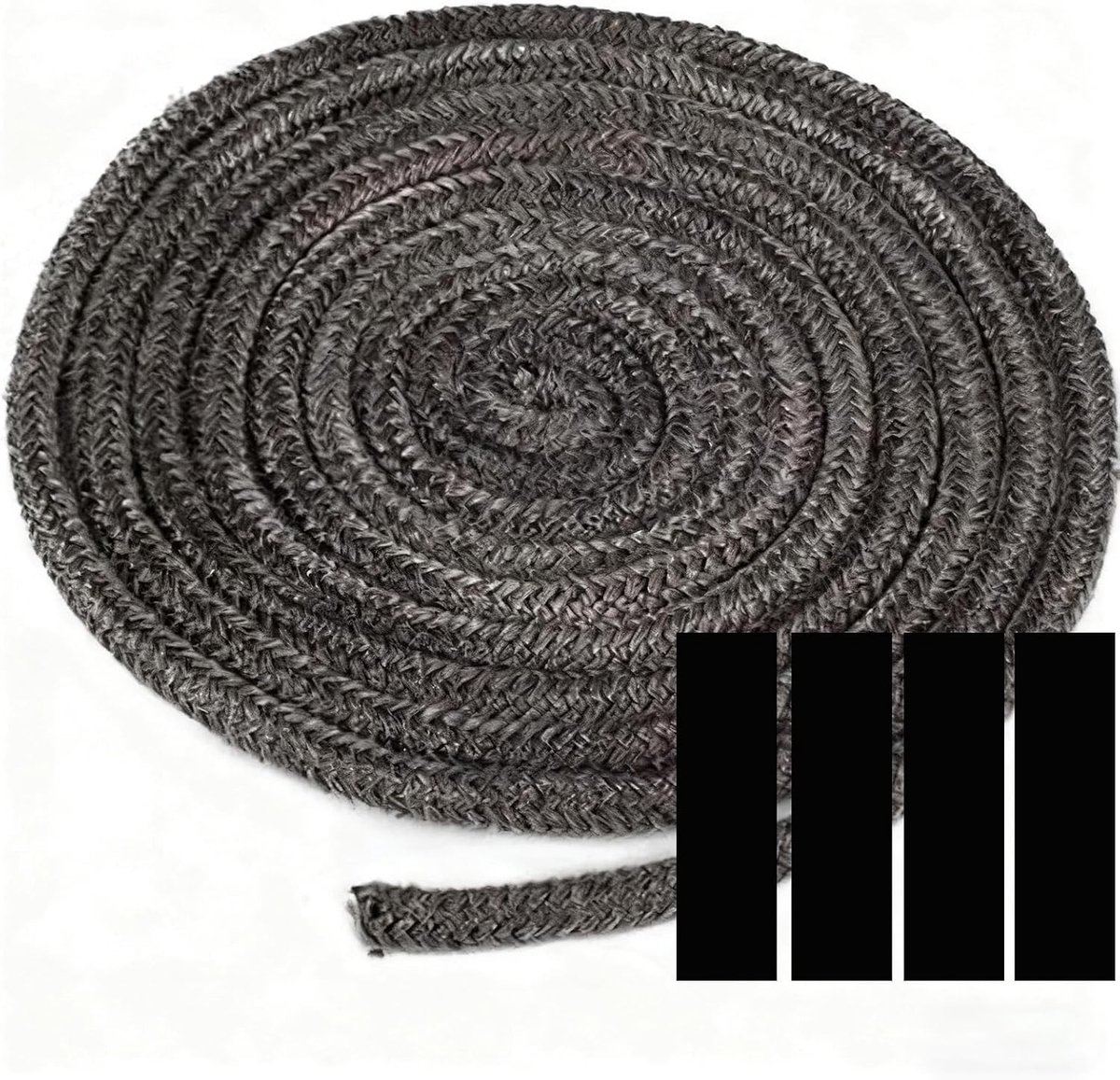 Hoge Temperatuur Oven Deurrubber 8 mm x 3 m, Hittebestendig en Universeel voor Houtkachels, Inbouwhaarden en Pelletkachels