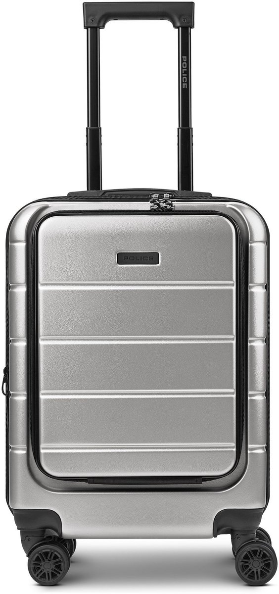 Police Dublin 4 wielen Cabinewagen S 54 cm Laptopvak met uitbreidingsplooi - Harde bagage - Combinatieslot - grey taupe