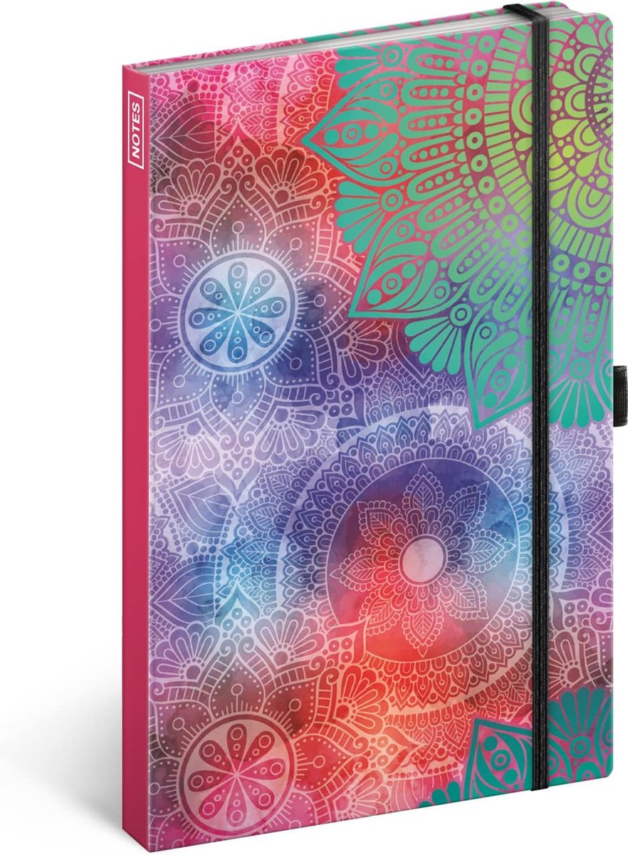 Notitieboek A5 - Hardcover met elastische band - Mandala motief - Ideaal voor school en werk - ShopVlot