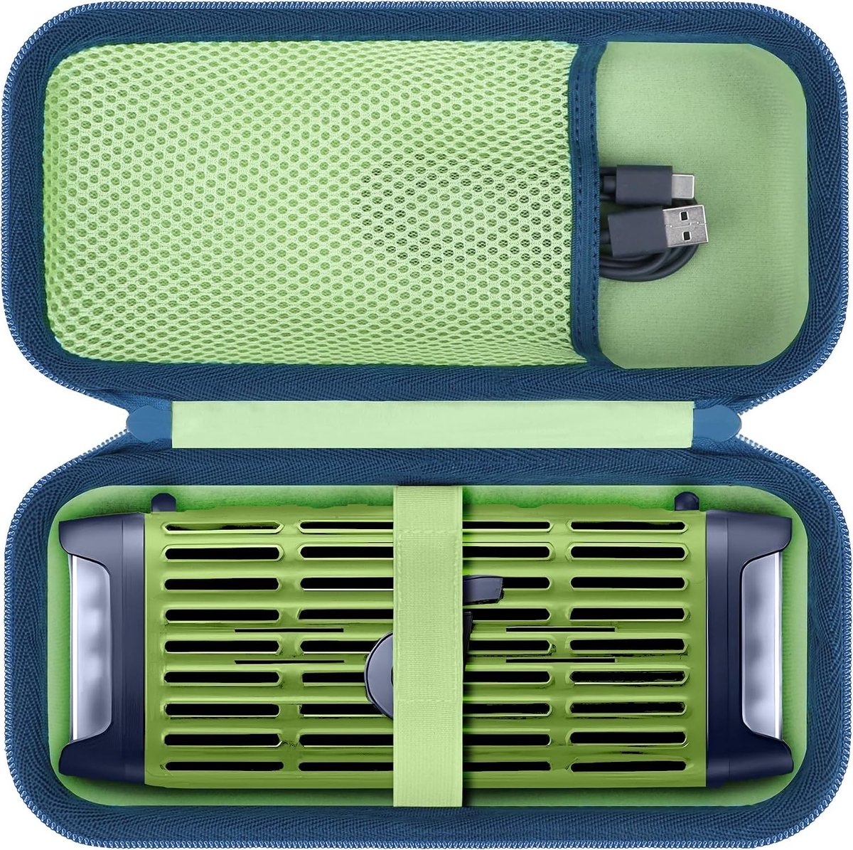 Duurzame Hard Case voor Rugged Outdoor Speaker - Bescherming, Geel Groen Donkerblauw, Casual Gebruik