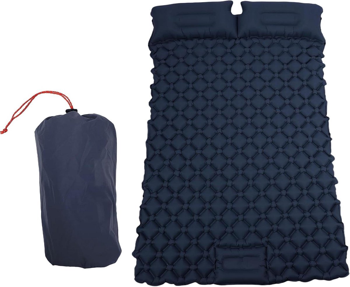 Zelfopblaasbare Slaapmat - Kampeermatras Luchtbed - Kamperen en Outdoor - Ingebouwde Voetpomp - 190 x 123 cm - Blauw
