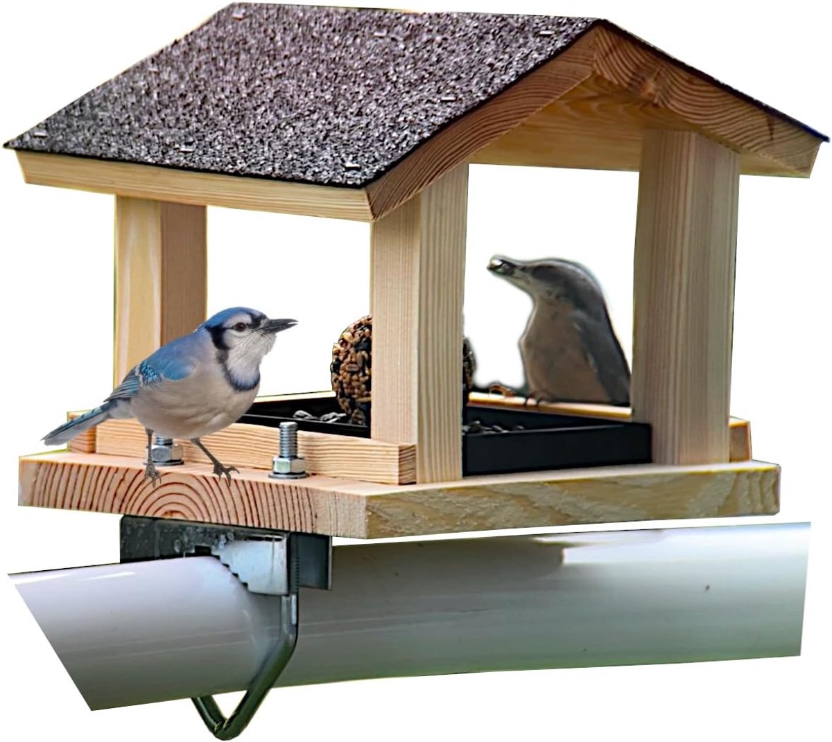 SnelShoppen - Voederhuis voor Vogels - Handgemaakte Balkonhouder - Weerbestendig en Gemakkelijk te Bevestigen - Geschikt voor Balkonleuningen tot 60 m