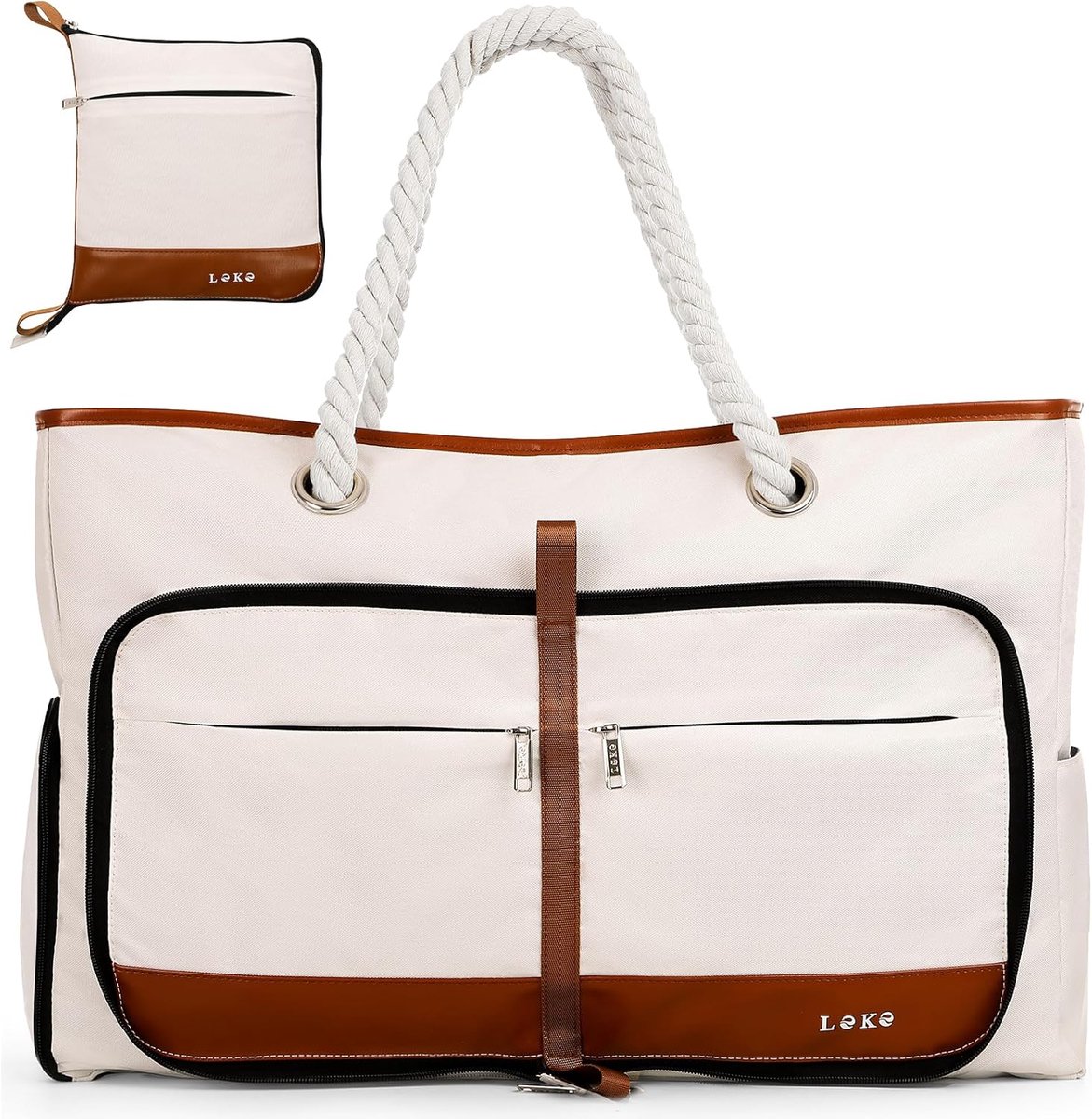Strandtas dames 35L - waterdicht en zandbestendig - met ritssluiting - ideaal voor het strand - SnelShoppen