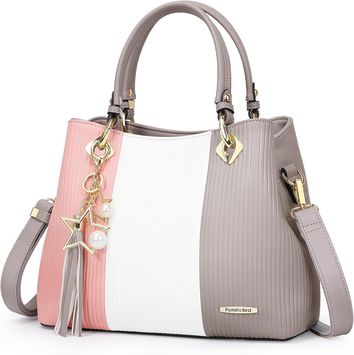 Schoudertas dames - multicolor gestreept - ruime shopper - ideaal voor dagelijks gebruik - ShopVlot
