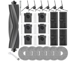 PromoHome Accessoireset voor Dreame X40 Ultra/L10s Ultra Gen 3/L40 Ultra/X40 Master/Mova P50 Pro Ultra – 24-delig met rubberen hoofdborstel, HEPA-filters, zakken, doeken en zijborstels