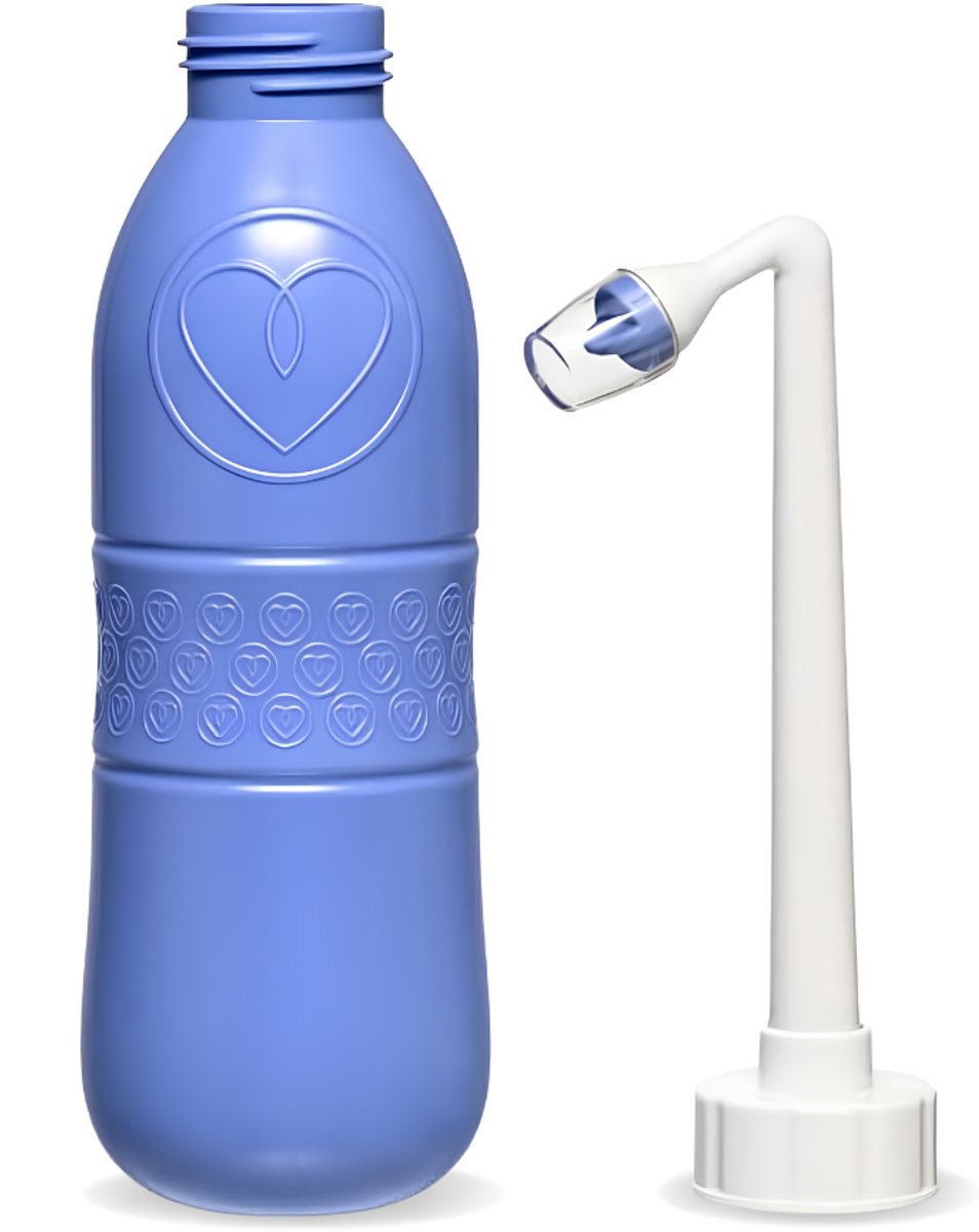 JCP® Peri Bottle - Vaginale Douche - Draagbare Bidet - Blauw - 26cm x 8cm x 8cm