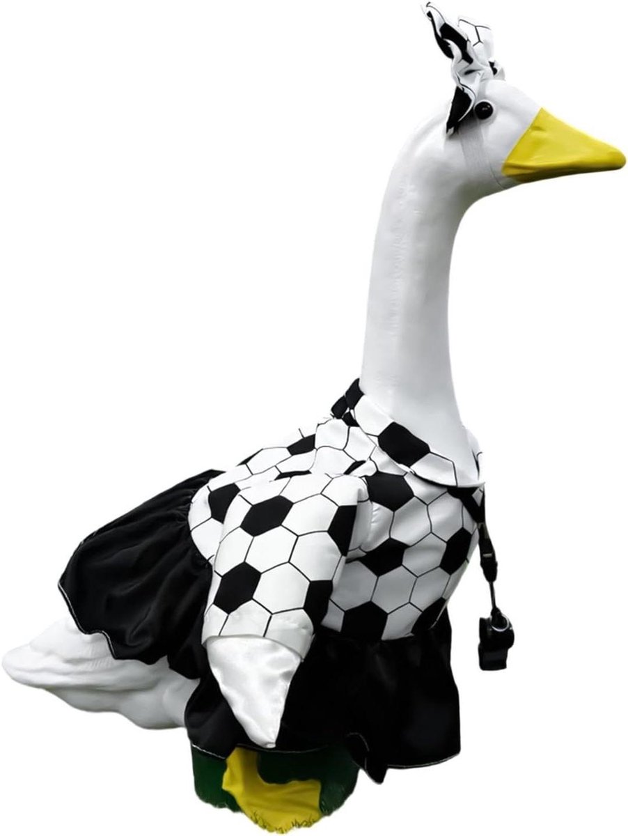 Ganzenkostuum Voetbal - Gans Kleding - Tuindecoratie - Duurzaam Polyester - 58 cm - Uniek