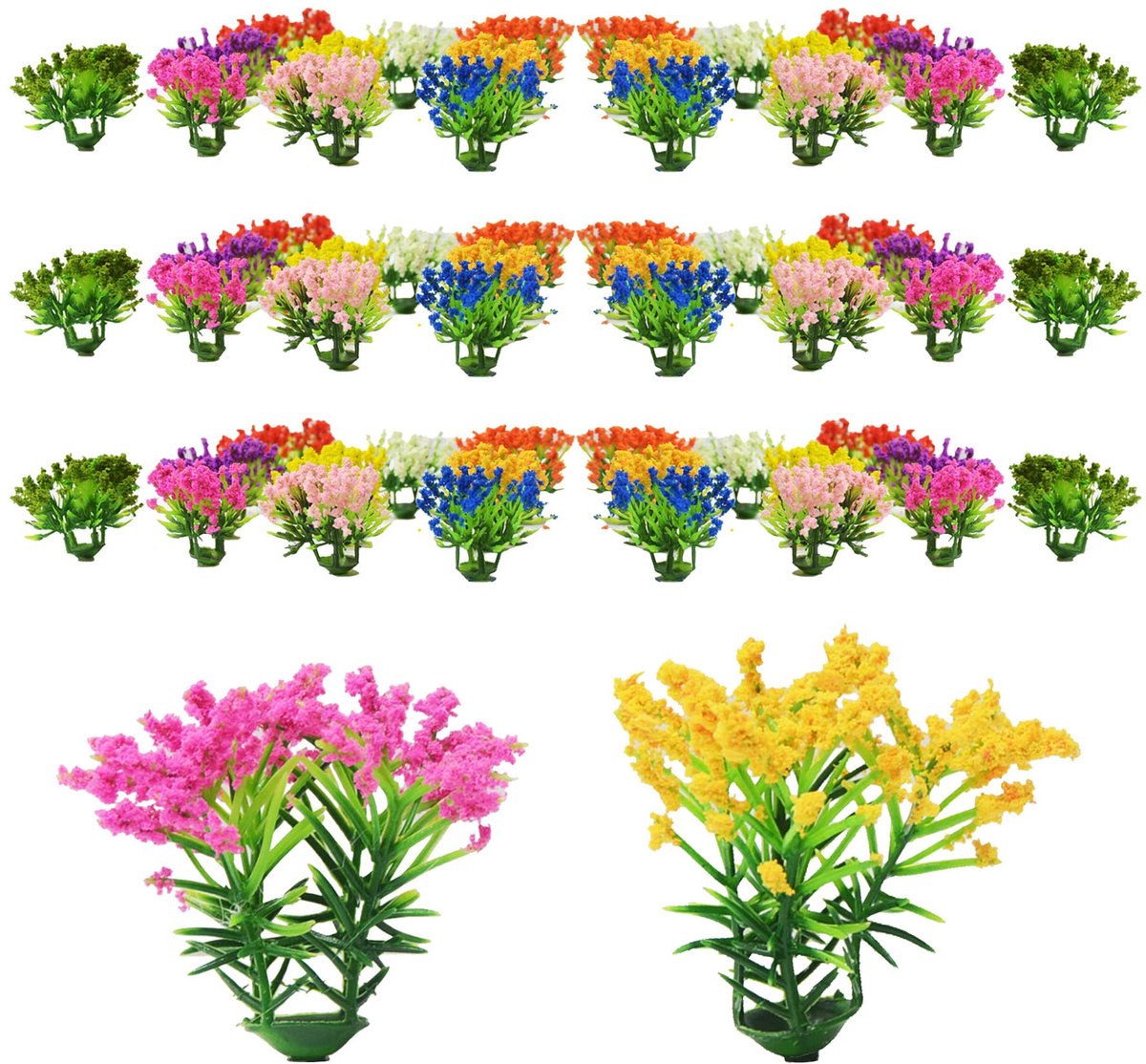 10 kleuren 3 cm bloem vegetatie modelbouw bloemen groepen gras tufts statisch landschap model DIY miniatuur voor landschapsarchitectuur Diorama accessoires