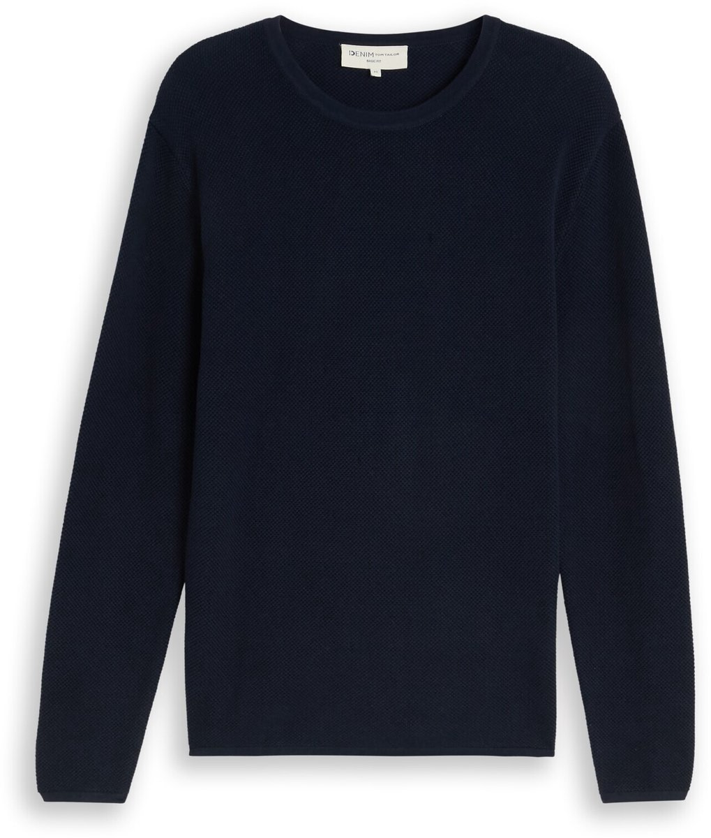 Tom Tailor Denim - Gebreide trui van katoen - Maat XS - sky captain blue