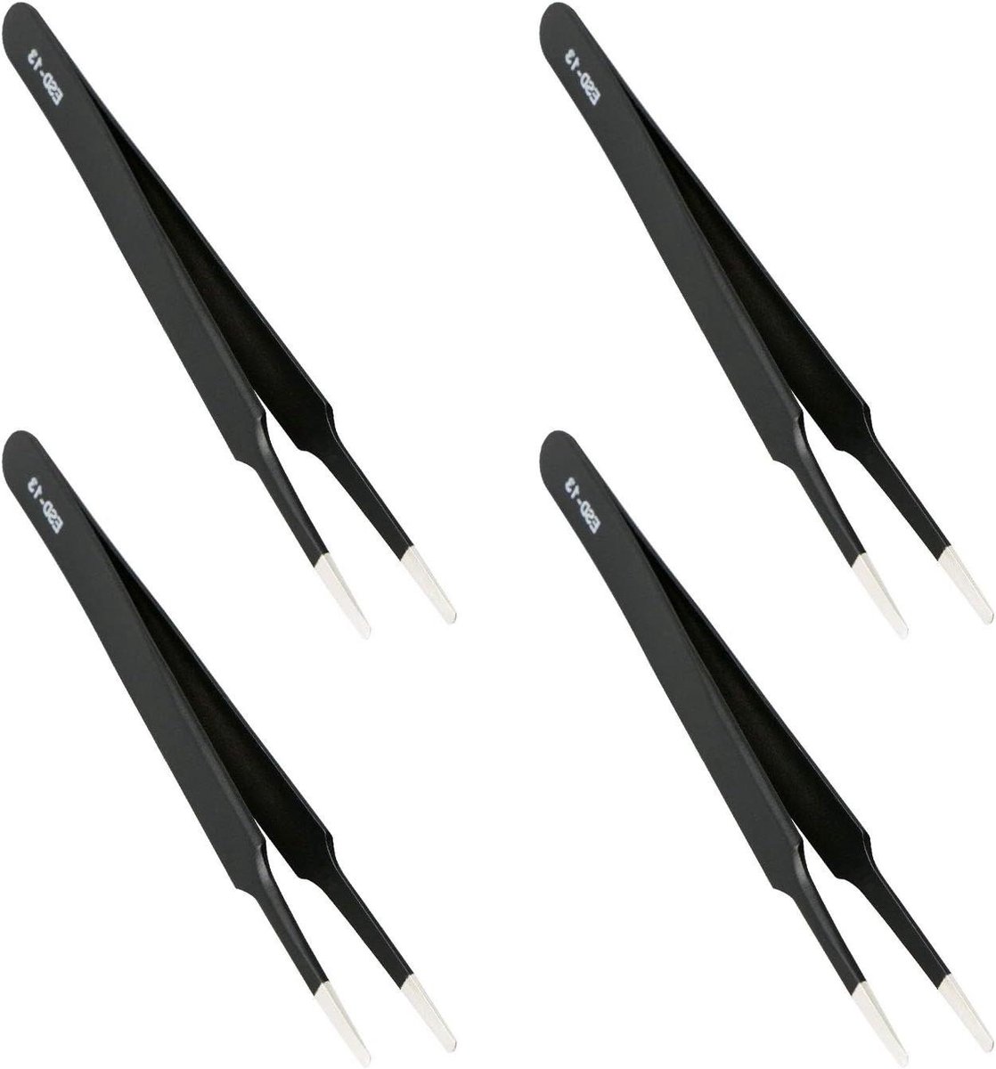 Antistatische Pincetten - Precisie Tangen - Elektronica Reparatie - Niet-magnetisch - 120 mm Lengte - Zwart