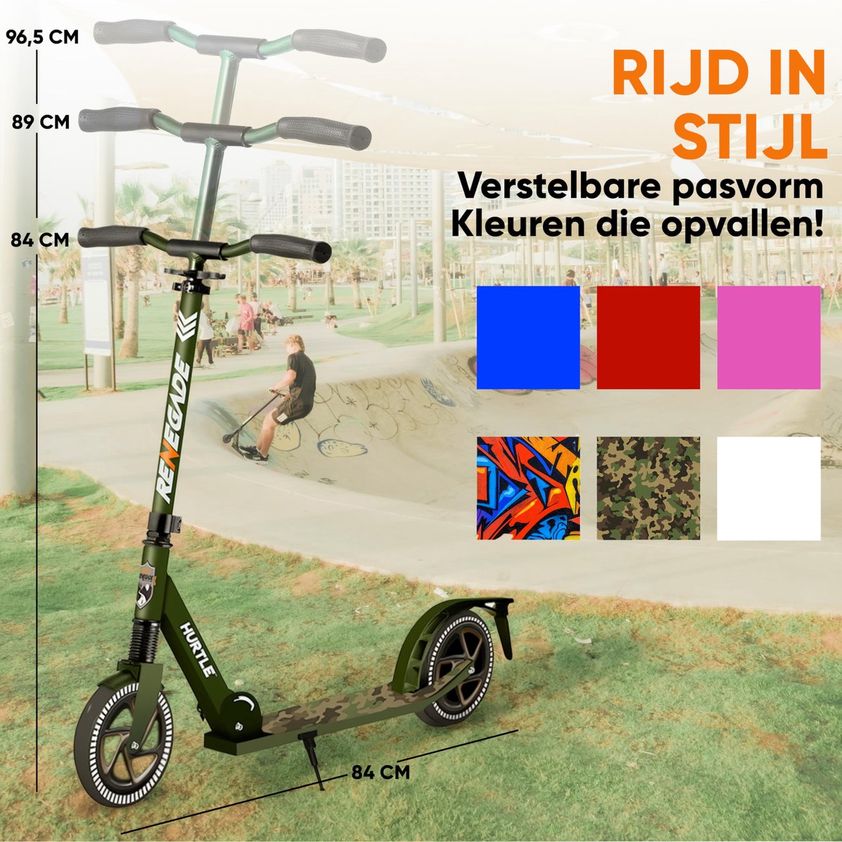 SnelShoppen - 2-Wiel Kinderstep voor Kinderen en Tieners - Opvouwbare Aluminium Scooter met Verstelbaar T-Stuur en Antislip Deck voor Buiten en Sport
