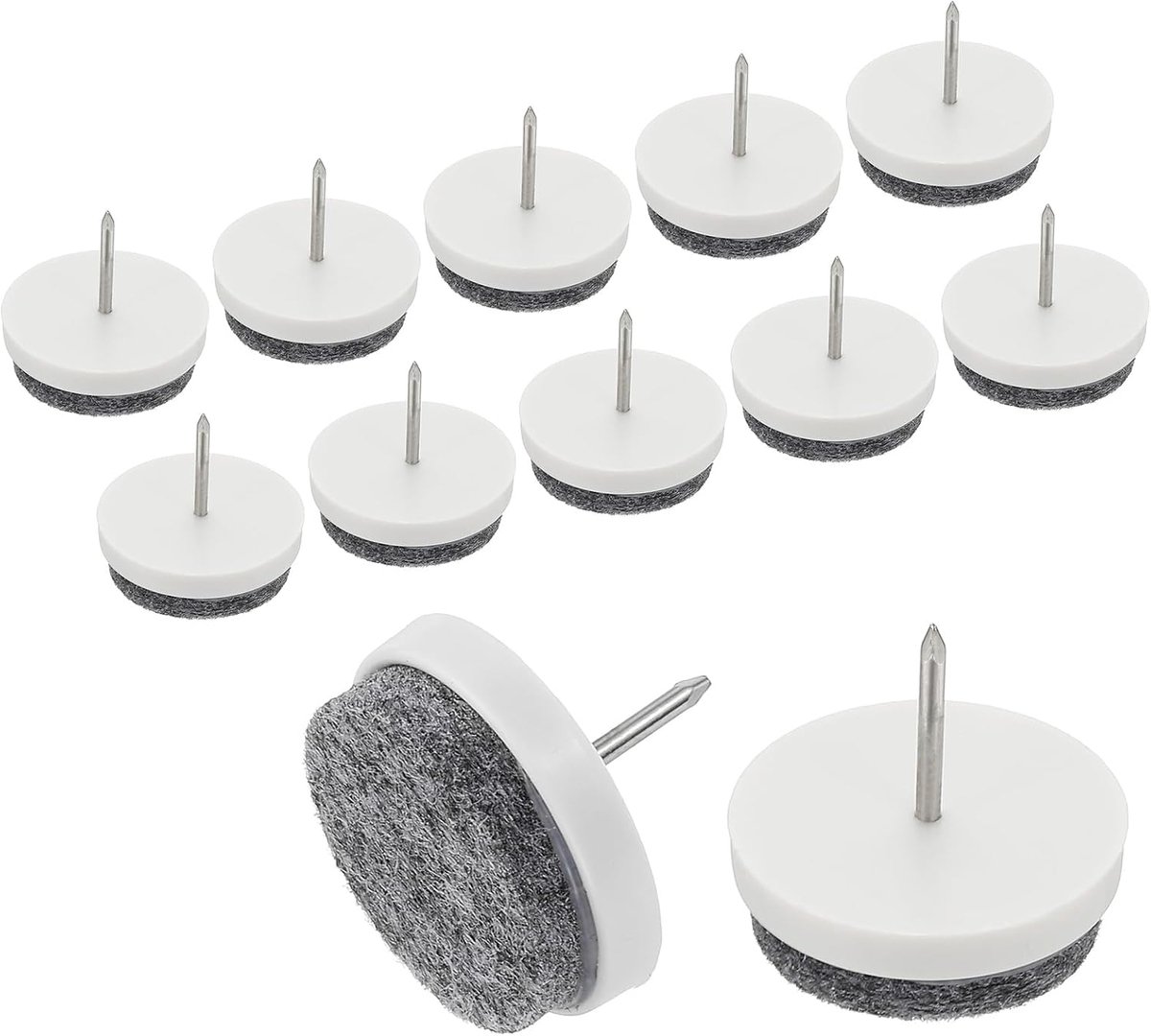 Meubelvilt Pad, 40 Stks Nail op Stoel Been Vloerbeschermers Glide Ronde Slider Schroef-in voor Stoel Tafel Meubels, Wit