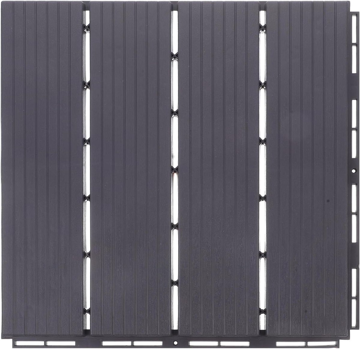 Kunststof Terrastegels - Vlondertegels Buiten - Buiten Vloeren - Waterdicht & UV Bestendig - 30.5x30.5x1.8CM - Grijs