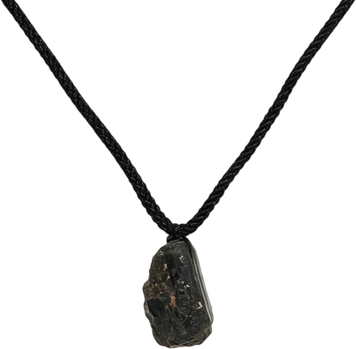 Toermalijn Ketting - Natuurlijk Kristal Hanger met Gevlochten Koord voor Dames en Heren - Beschermsteen Sieraden inclusief Geschenkdoos