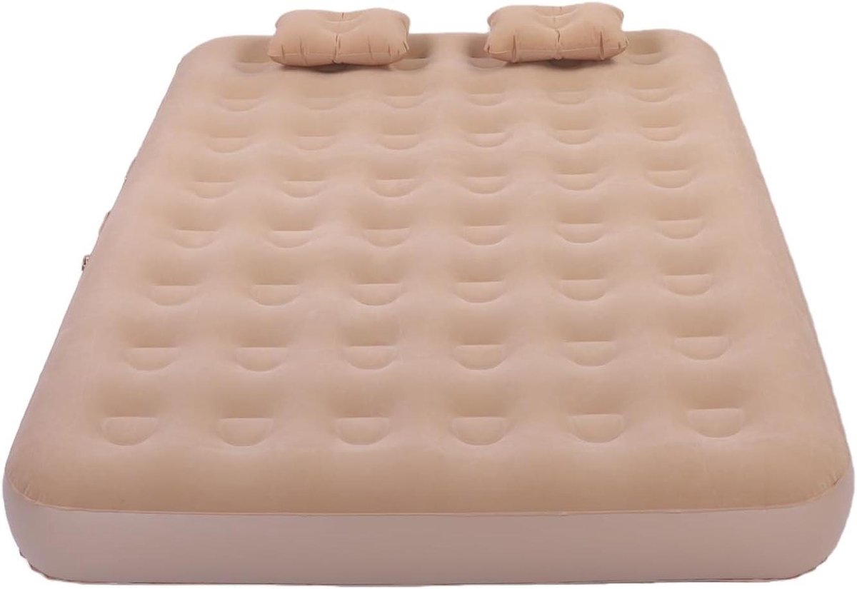 Luchtmatras met Pomp - Opblaasbaar Bed - Logeren en Kamperen - Zelfopblazend met Kussen - 230 x 160 cm - Grijs