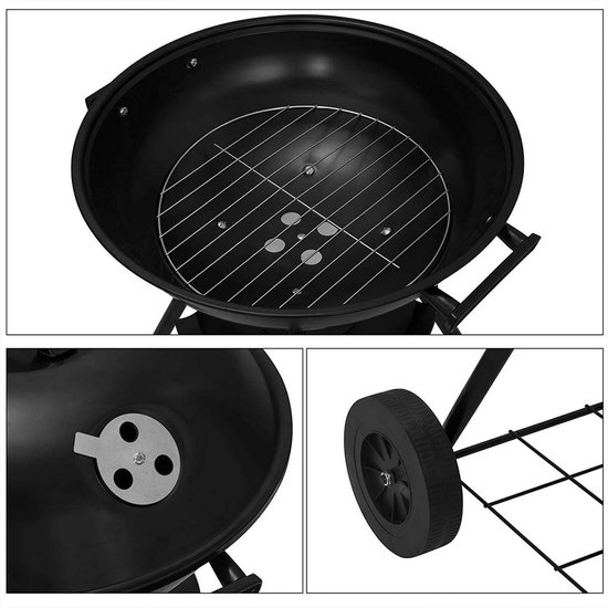 SureDeal® - Houtskool - Grill Grill - Wielen - Barbecue Grill - Zwart van SureDeal® — afbeelding 4