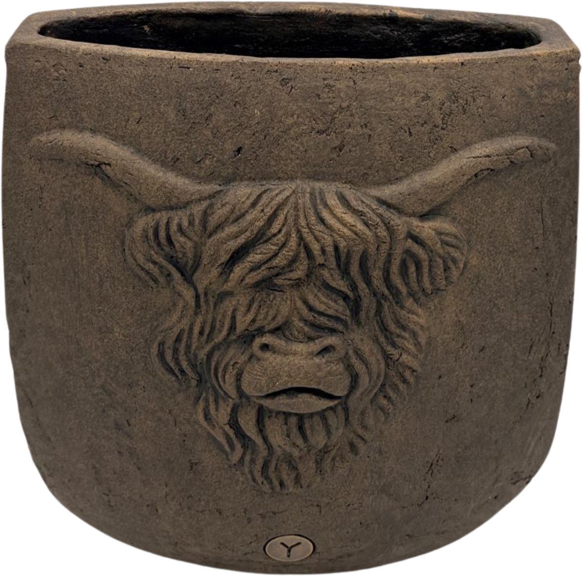 Brynxz Planter Oval Scotty Majestic Brown L 36x33x14 cm | Landelijke Decoratie