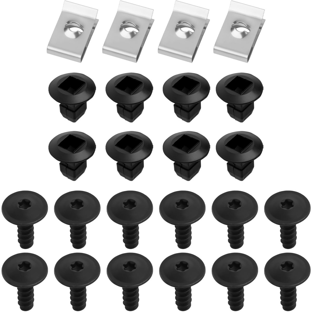 Store 24 stuks wielboog voering schroeven clips kit N90775001 compatibel met Bora 1998-2005 N90648702 N0154322 N90833801