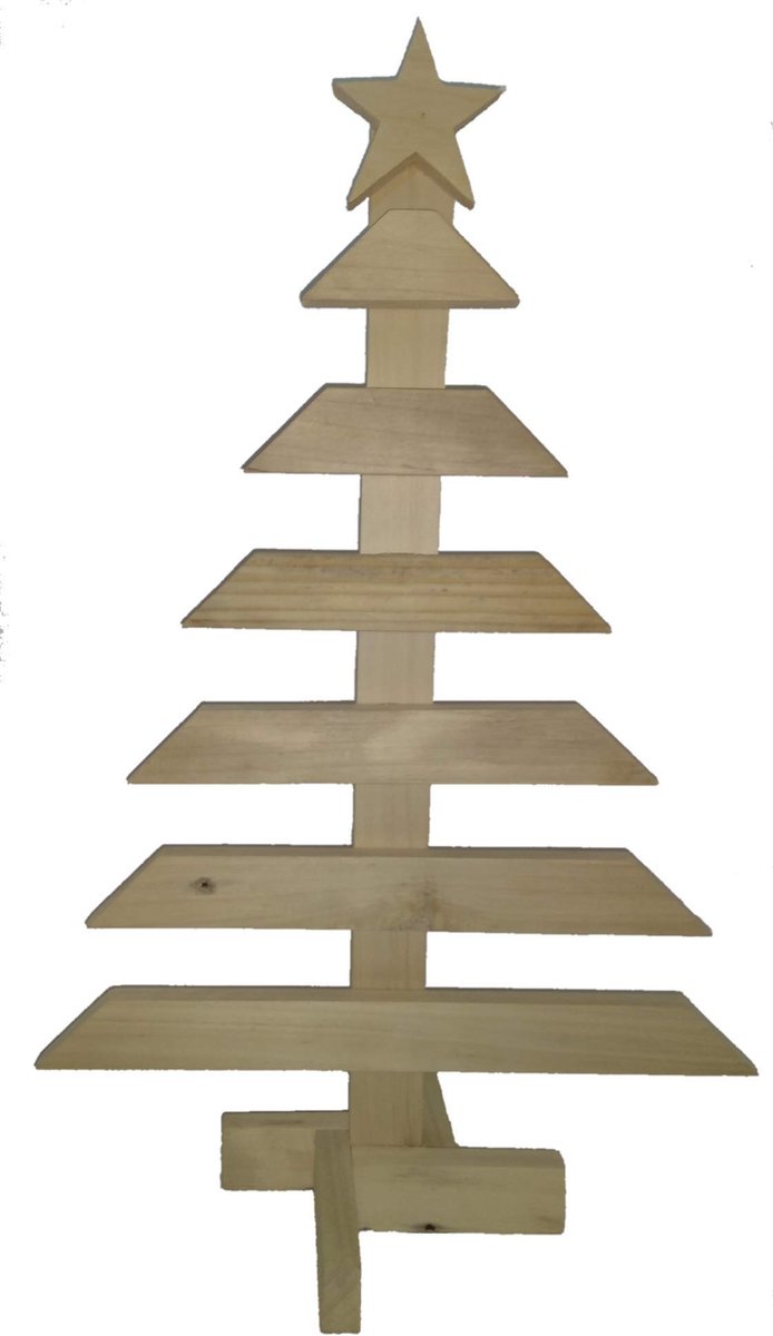 Kerstboom met ster van houten decoratie DIY kerstdecoratie