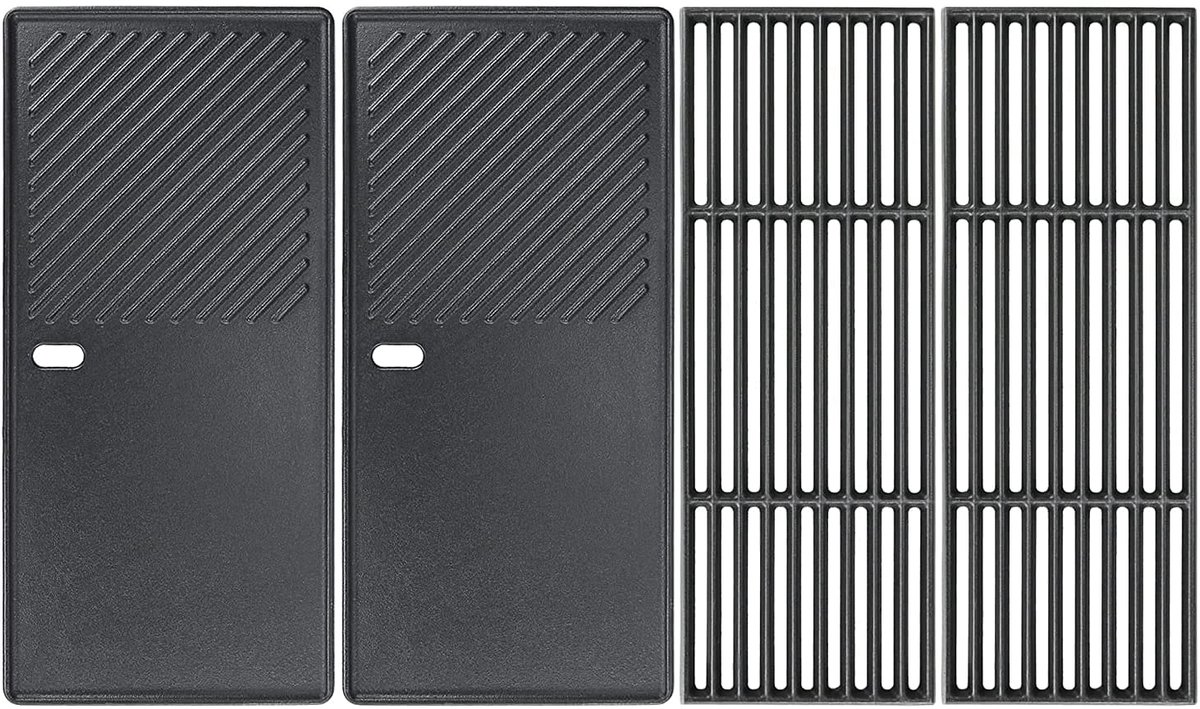 43x72 cm gietijzeren plaat en rooster voor Charbroil Advantage 225s, Enders Boston 4, Monroe Pro 4 (niet voor Monroe 3/4), Santos S-418, grillplaat reserveonderdelen