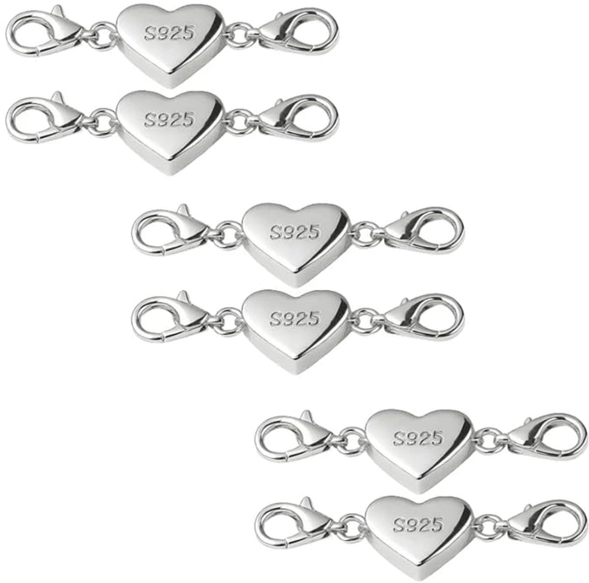 6 stuks magnetische sluiting ketting sterke hold kettingsluiting zilver voor halsketting armband sluiting DIY sieradenaccessoires set met karabijnsluiting kettingverlenging voor eenvoudig aanbrengen