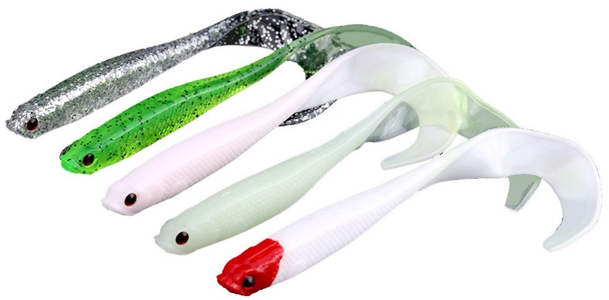 Staart Visaas, zacht kunstaas, pvc, kunstaas, levensecht wormaas voor visaccessoires