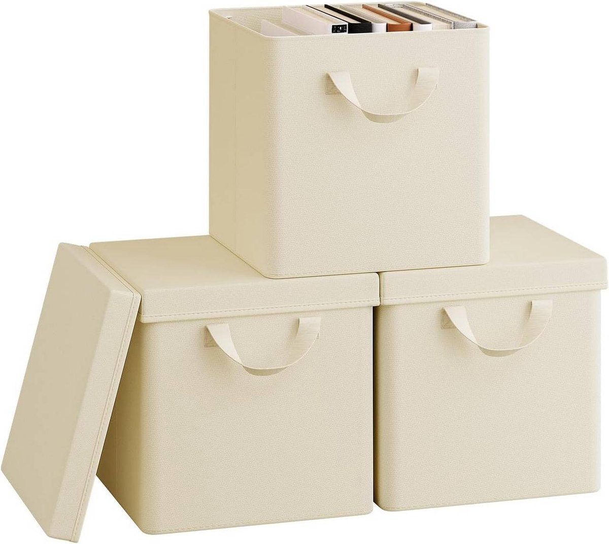 SureDeal® - Opvouwbaar - Opbergdozen stuks - Deksel metalen - Multifunctioneel - 27x27x27 cm - Grijs