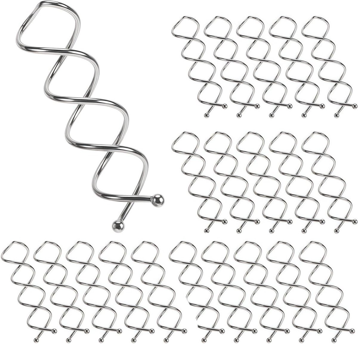 Haarspelden Spiraal - Haarclips Franse Pins - Haarstyling DIY - Zilver Metaal Coating - 20 stuks - Zilver