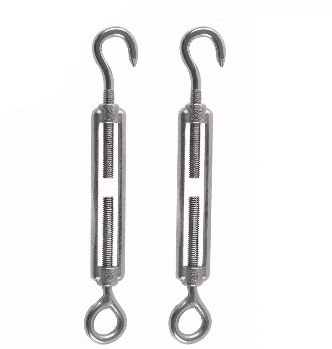 wasdraadspanner, roestvrij staal, 304, 2 stuks, verstelbare spanner, draadspanner, gebruikt voor staaldraad, antenne, waslijn, ketting, tuindecoratie, zonnezeil bevestiging