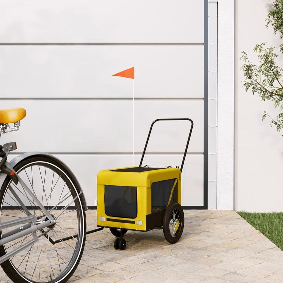 Fietskar Huisdieren - Hondenkar - Veilig Vervoer - Waterdichtehoes - 120 cm Lengte - Geel en Zwart