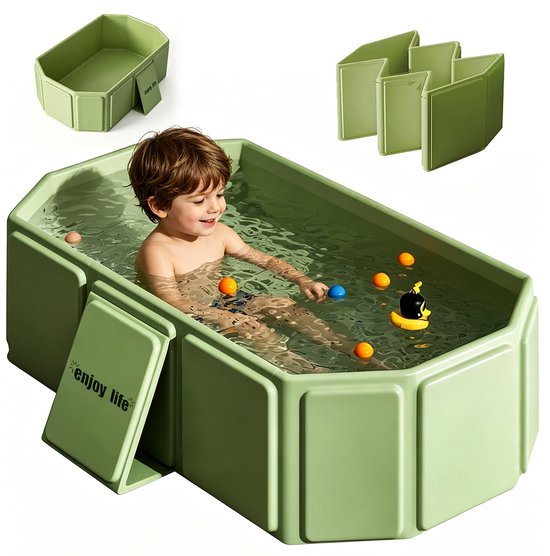 Opvouwbaar Baby Badje - Baby Bad - Inklapbaar Bad - 75 cm - Afvoer - Snel Afvoeren - Draagbaar - Ruimtebesparend - Voor Peuters en Honden - Thuis en Reizen — afbeelding 4