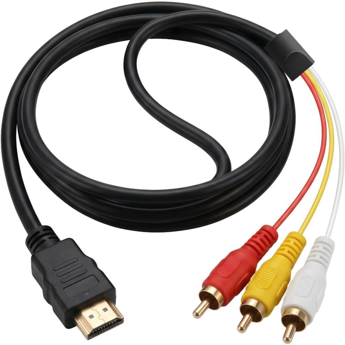 SSTRWGOOD HDMI naar RCA Adapter - RCA naar HDMI Converter - 1,5m - 1080p Ondersteuning met Geel Rood Wit Chinch Aansluitingen - Geschikt voor TV, Projektor, DVD en Home Cinema - Koperomwonden Staal - Niet Geschikt voor PC, Laptop, PS4 of Oude TV's