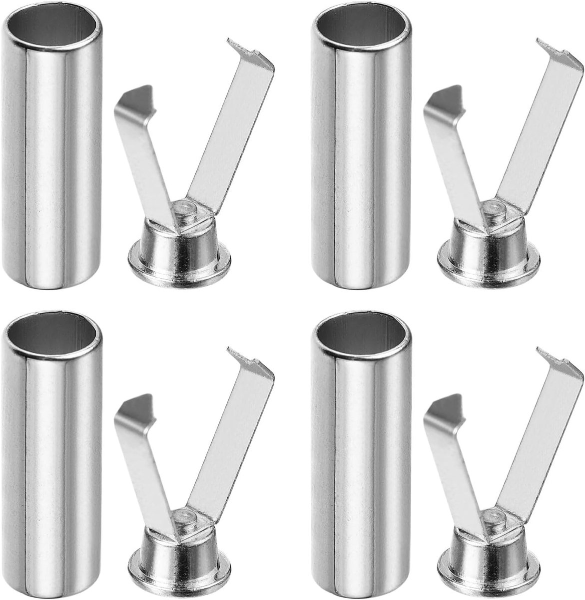 4 stuks schoenveters, kopveters van legering, uiteinden, veters, cilindrische schoenen, zilver-wit, koorden, kant, metalen kop, vervanging voor veters, schoenen, Zilver Wit, 6mm
