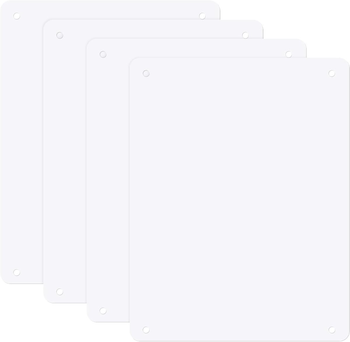METERXITY Set van 4 witte lege metalen borden 28 x 36 cm sublimatie aluminium platen blanco borden sublimatie foto blanco aangepast bord voor ambachten/erf/tuin/buiten/binnen dik 0,5 mm