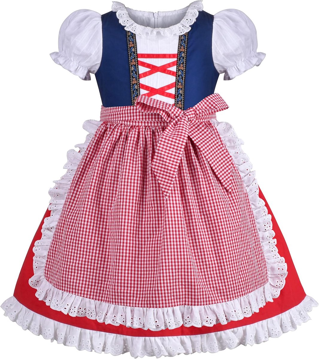Duitse Dirndl Jurk Kostuums Voor Beierse Oktoberfest Wijnoogst Roze 4-12 jaar