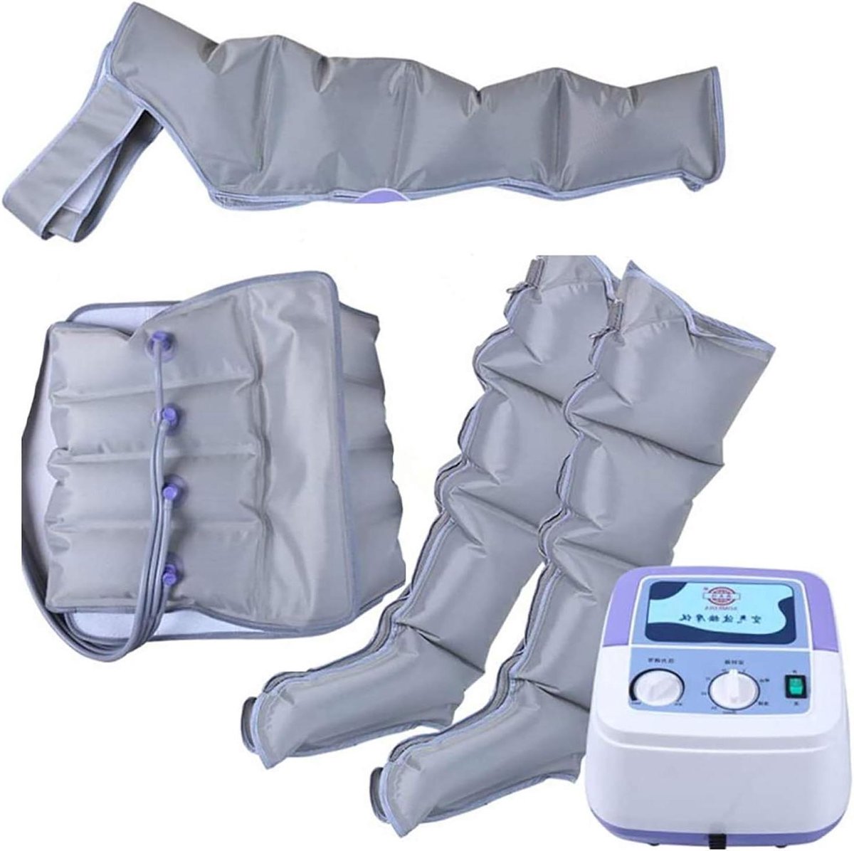 Luchtcompressie Massager - Beenmassage Apparaat - Spierherstel Bevorderen - 4 Airbags - 1.0 Stuks - Grijs